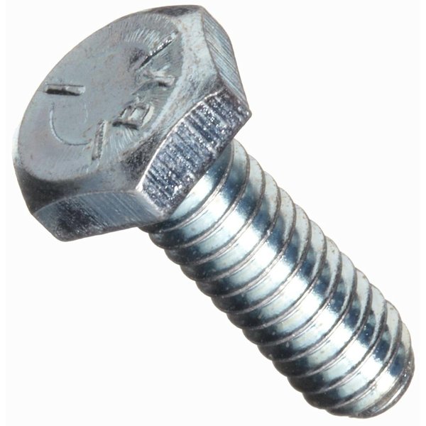 Newport Fasteners Grade 5, 1"-14 Hex Head Cap Screw, Zinc Plated Steel, 1-1/2 in L, 10 PK 213370-10